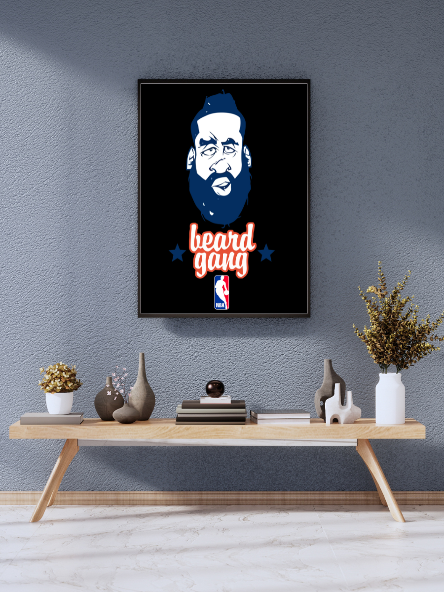 "James Harden 'Beard Gang' - NBA Legend Minimalist Art Print" | wall poster A3 size