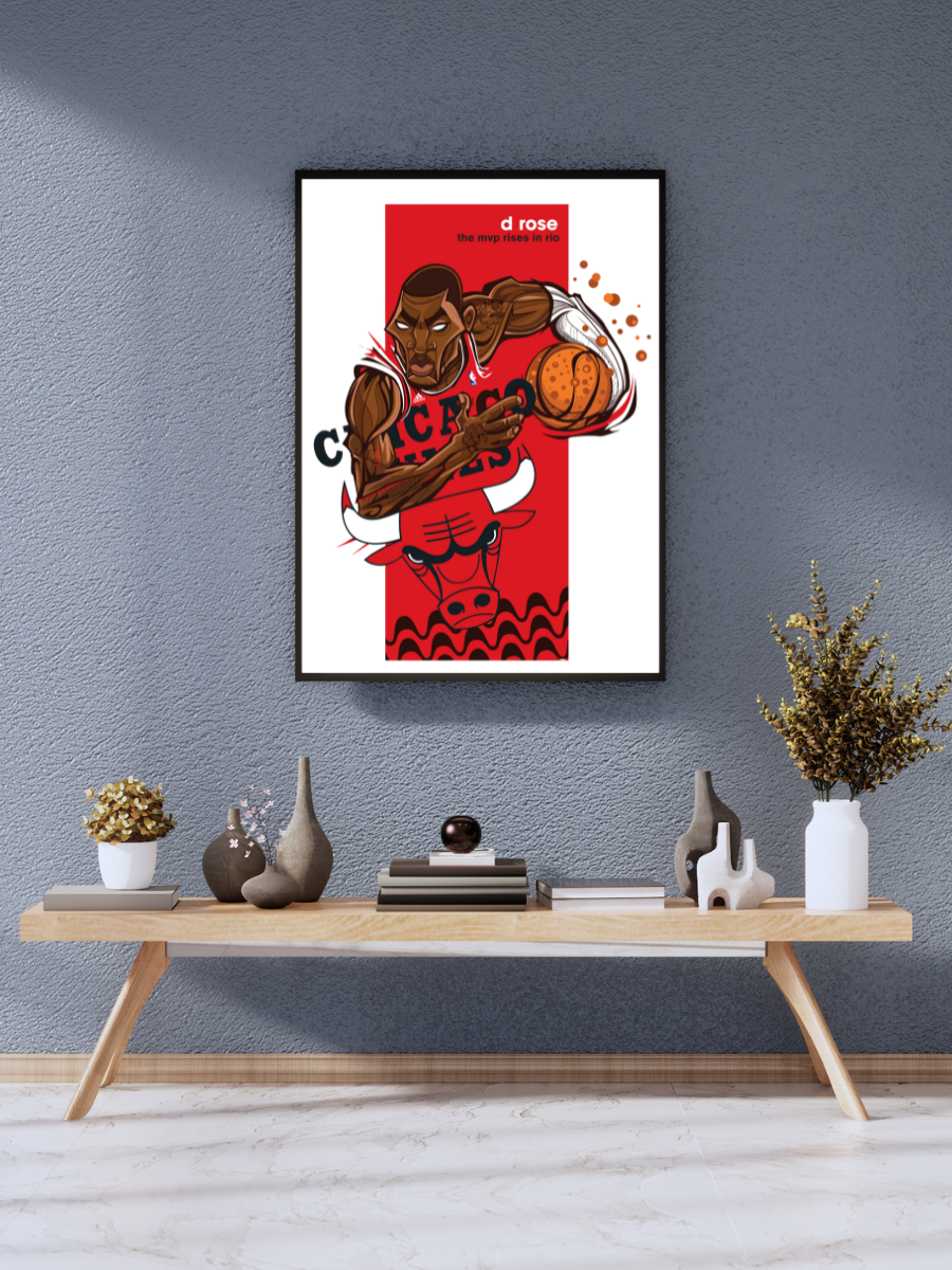 "Derrick Rose Chicago Bulls MVP Basketball Art Poster" | wall poster