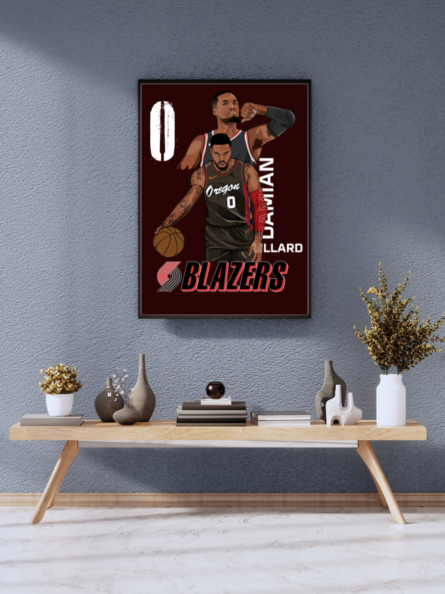 "Damian Lillard Portland Trail Blazers Superstar Art Poster" | wall poster