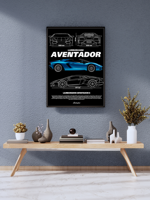 Lamborghini Aventador Schematic | Poster