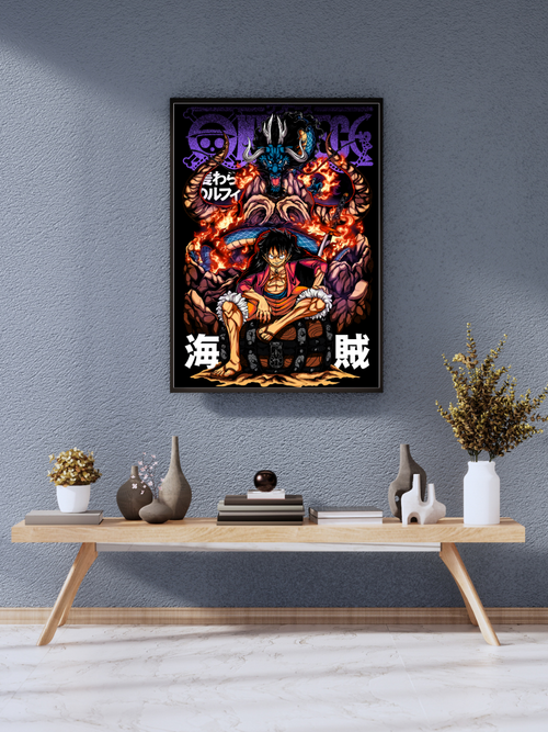 Luffy Throne of Fire  One Piece Kaido | Poster