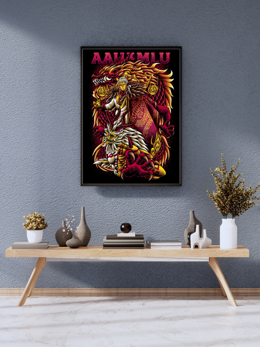 Golden Twin Dragons Mythic Power | Poster