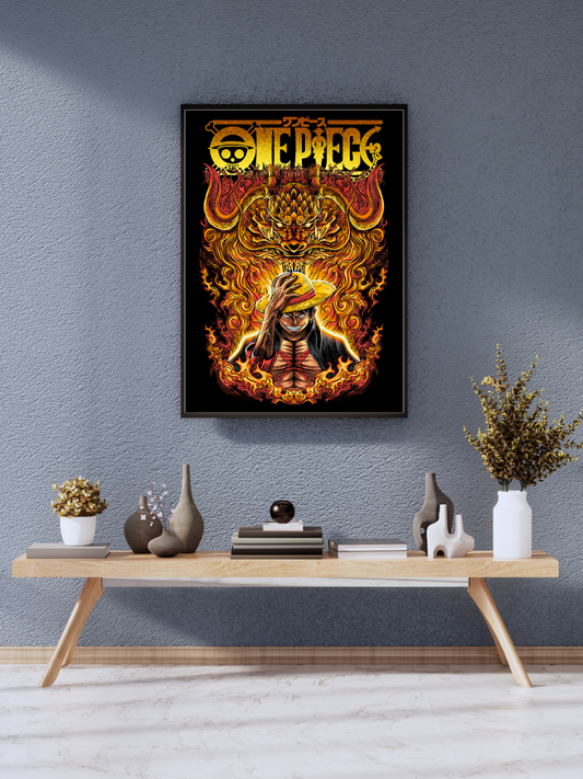 Luffy Fire King One Piece Dragon |  Poster