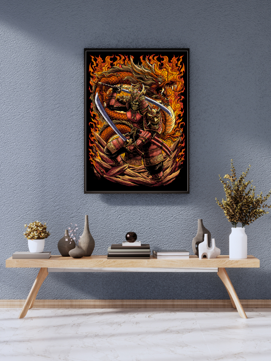 Samurai Blaze Warrior and Dragon Inferno | Poster