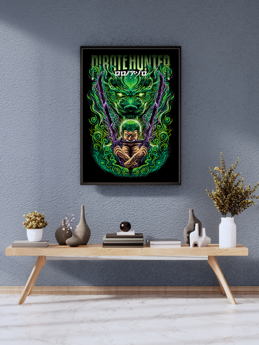 Zoro Green Dragon Power Anime  |  Poster