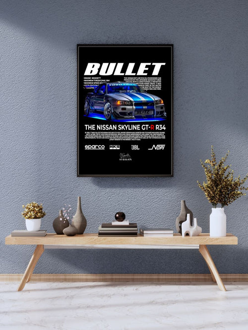 BULLET - Nissan Skyline GT-R R34 | POSTER