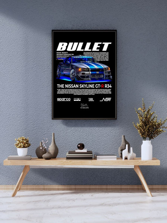 BULLET - Nissan Skyline GT-R R34 | POSTER