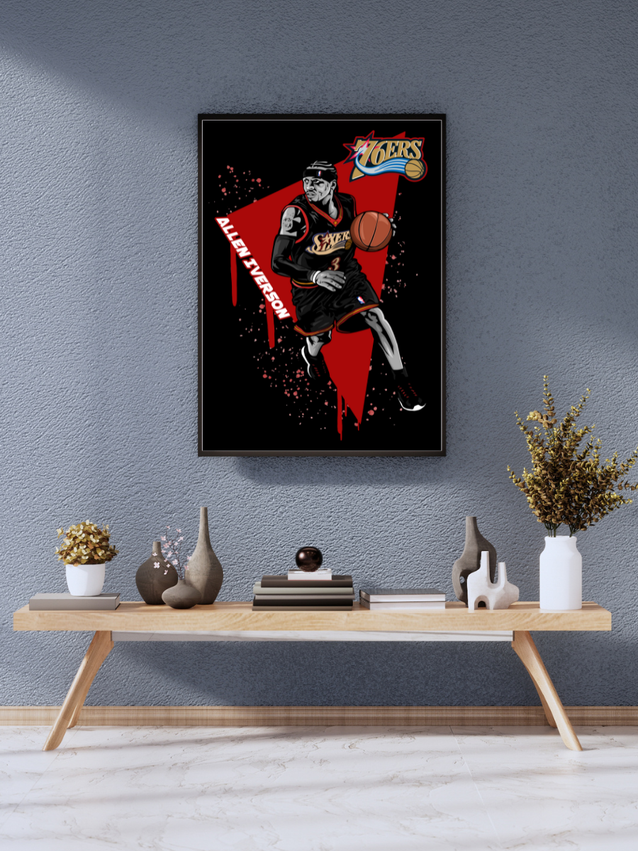 "Allen Iverson 'Crossover King' Philadelphia 76ers - Action Sports Poster" | wall poster A3 size