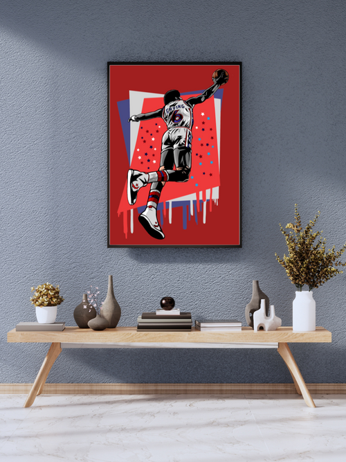 Stars & Stripes Basketball Legend - Patriotic Sports Wall Art | wall poster A3 size