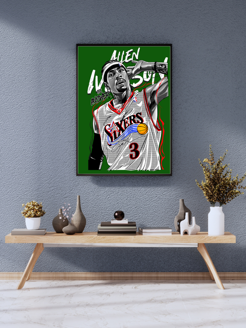 Allen Iverson “The Answer” Signature 76ers Poster | wall poster A3 size