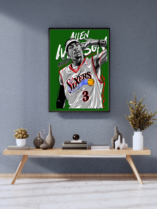 Allen Iverson “The Answer” Signature 76ers Poster | wall poster A3 size