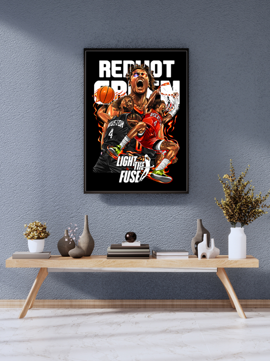 Jalen Green “Red Hot Green” Houston Rockets Ignite Poster | wall poster A3 size