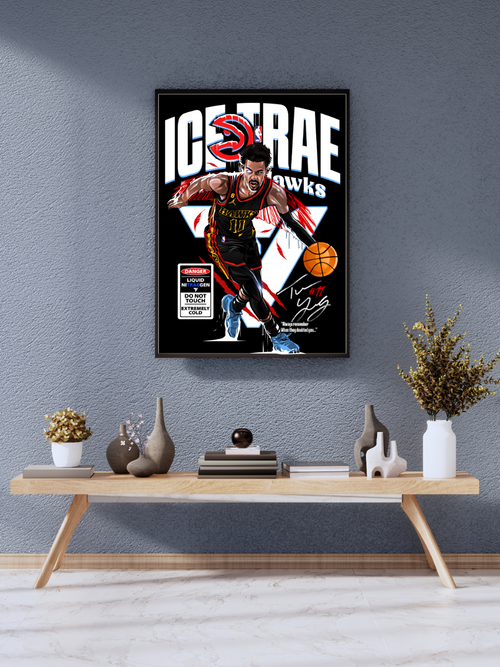 Trae Young “Ice Trae” Atlanta Hawks Signature Crossover Art | wall poster A3 size