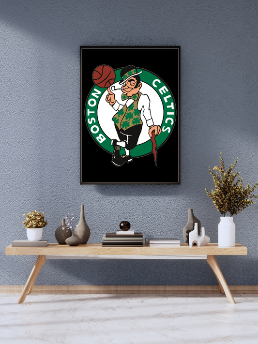 "Boston Celtics Classic Shamrock Logo NBA Poster Wall Art" | wall poster A3 size