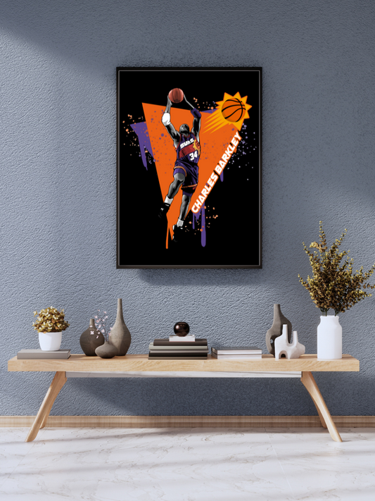 "Charles Barkley Phoenix Suns Legend Dunk Poster Wall Art" | wall poster