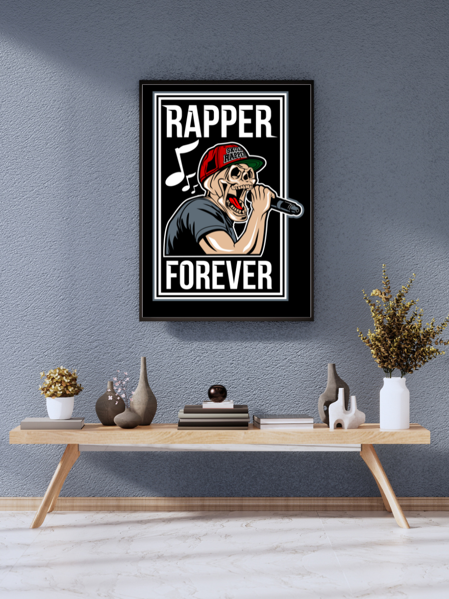 "Rapper Forever Skull Microphone Street Art Poster" | wall poster