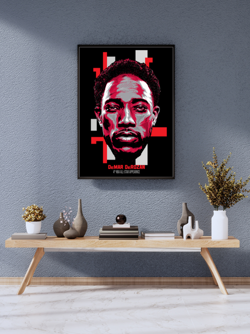 "DeMar DeRozan NBA All-Star Graphic Wall Art Poster" | wall poster