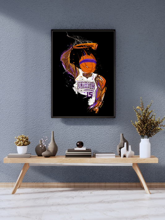 "DeMarcus Cousins Sacramento Kings Slam Dunk Art Poster" | wall poster